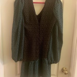 Navy blue and green dress